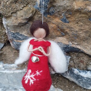 Handmade Felted Wool Angel: Waldorf Tree Hanging Decor