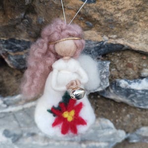 Needle Felted Fairy Doll, Waldorf İnspired, Soft, Minimalist, Miniature Art, Tree Hanging Decor