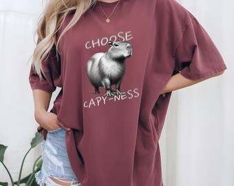 Choose Capy-ness Capybara T-Shirt, Comfort Colors Graphic Tee