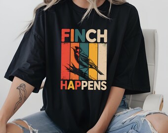 Finch Happens Birdwatching Shirt, Comfort Colors Bird Nerd Tee