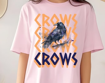 Gothic Crow Graphic T-Shirt, Dark Nature Tee, Halloween Gift