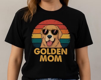 Retro Golden Retriever Mom T-Shirt, Comfort Colors Tee