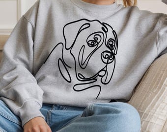 Tibetan Mastiff Sweatshirt, Dog Drawing Graphic Print Crewneck