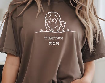 Tibetan Mastiff Mom T-Shirt, Dog Graphic Tee