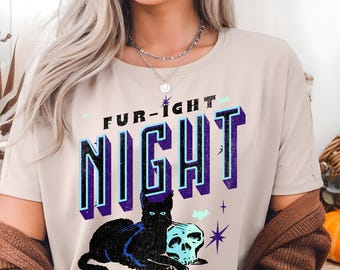 Gothic Black Cat Halloween Tee, Witchy Salem Shirt
