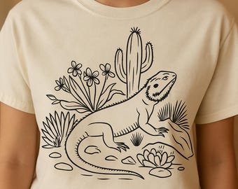 Desert Bearded Dragon Graphic Tee, Reptile Lover Shirt