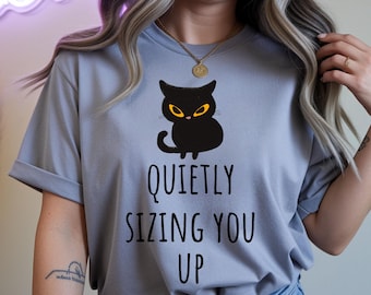 Funny Black Cat Graphic Tee, Sarcastic Cat Lover Shirt