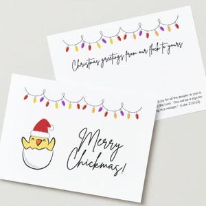Bauernhof Tier Weihnachtskarte Merry Chickmas Herunterladbare Bild 5 x 7 .png