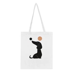 Dachshund Silhouette Tote Bag - Moonlit Dog Design - Cute Dog Lover Gift
