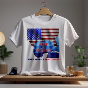 Gulf of America Map T-Shirt – Make America Great Again Tee – USA Patriotic Shirt – 100% Cotton Unisex Shirt – MAGA Gift Idea