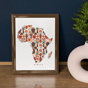 African Patterned Map | Stylish Flat Design | High-Resolution PDF | Printable Art | Vibrant Home Decor | Flat Stylish Design |Africa Map