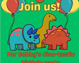 Dinosaur birthday party invitation template