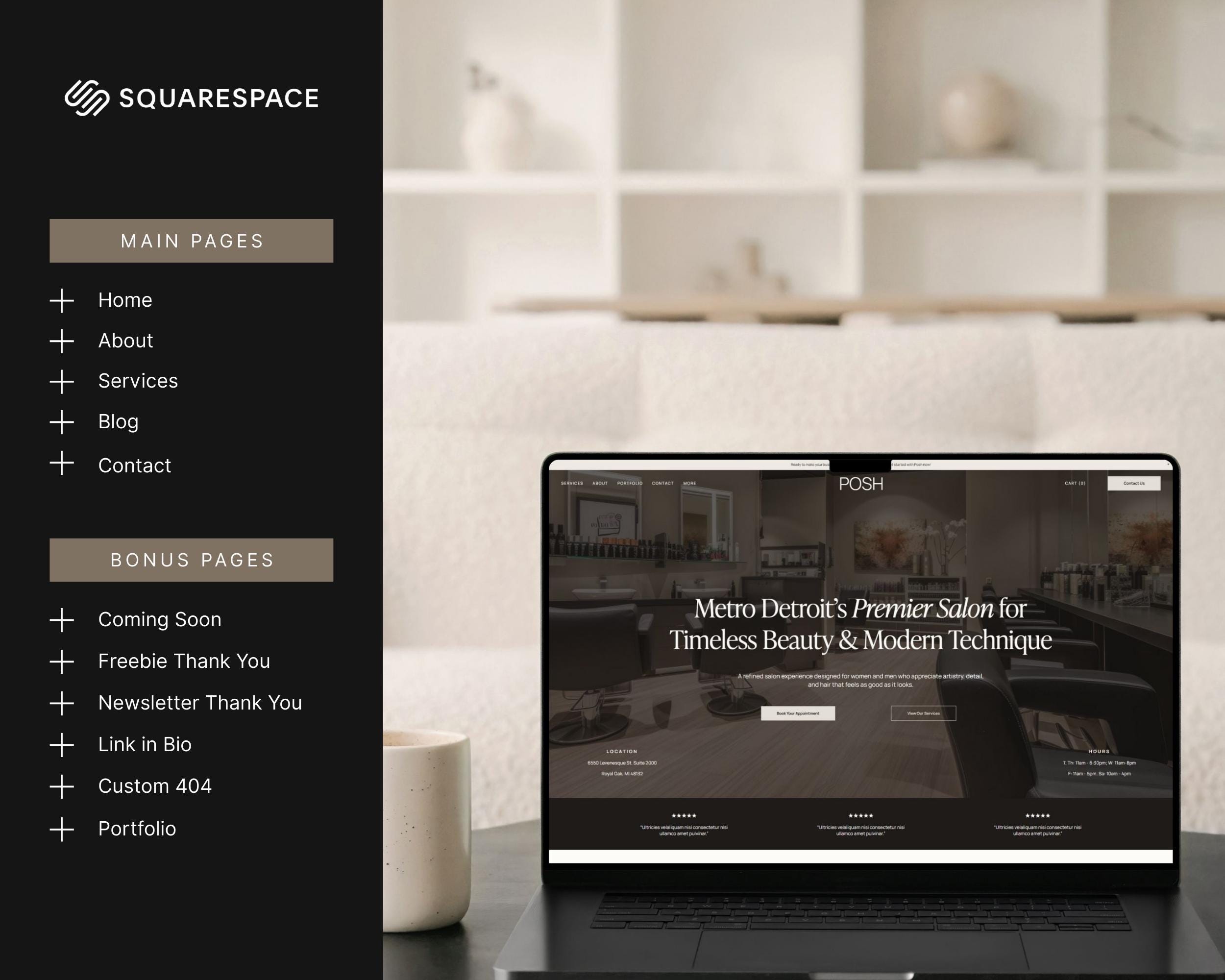 Luxury Squarespace 7.1 Website Template | Hairstylists, Estheticians ...