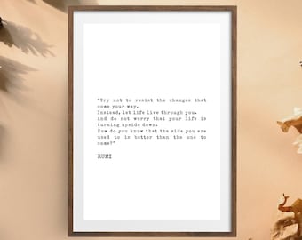 Rumi Inspirational Quote Wall Art – Minimalist Typography Print for Home Deco 2026