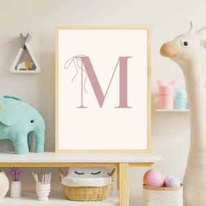 Personalized Kids Room Letter Poster - Minimalist Monogram Print