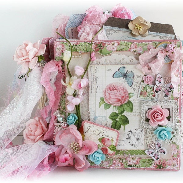 Graphic 45 Botanical Tea Shabby Chic Mini Album, G45, Prima, Petaloo