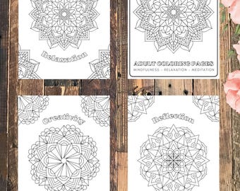 Printable Mandala Coloring Pages: Relaxation, Creativity (PDF)