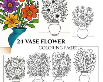 Kleurplaten vaas met bloemen: 20 bloemmotieven in grijstinten (afdrukbare pdf)