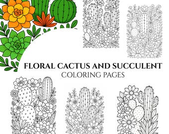 Kleurplaten bloemencactus: kleurboek voor volwassenen (afdrukbaar pdf-bestand)