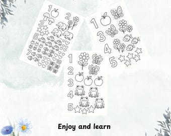 Preschool Counting Coloring Book: Fun Learning Activity (12 Pages, PDF Download)