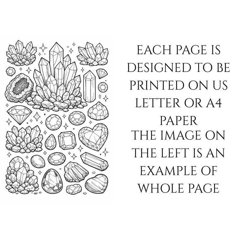 Crystals and Gems Coloring Pages - 20 Printable Gemstone Designs (PDF ...