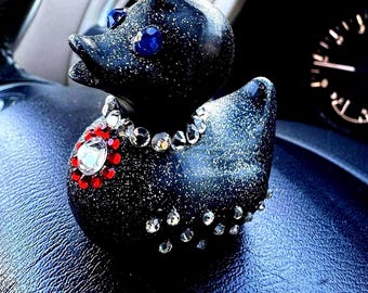 Duckling Duck Car Charm American style, Crystal Decor, Cute Accessories, Girly Accessory, Rear view Mirror Hanger, Gifts for Friends