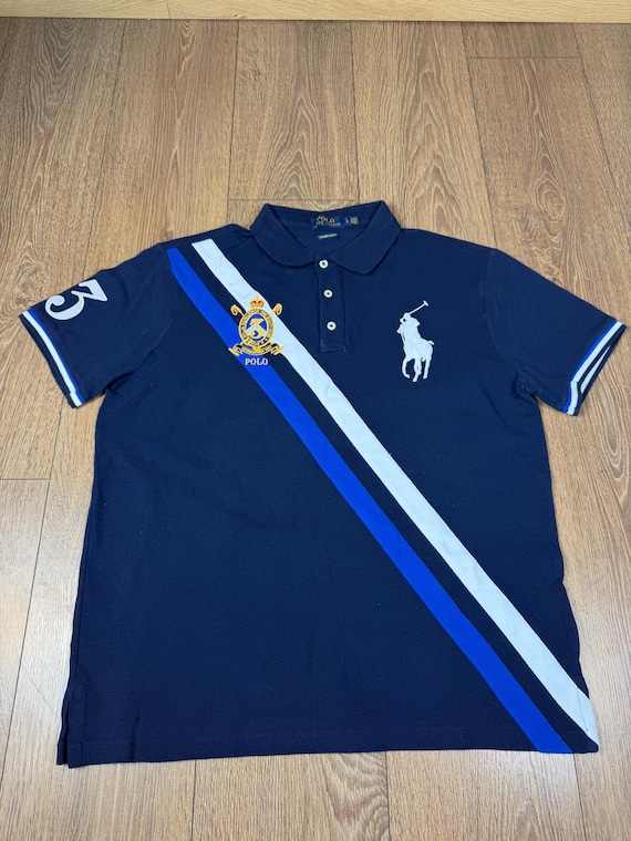 90S Vintage Polo Ralph Lauren Summer Classic Striped Big Logo Pony