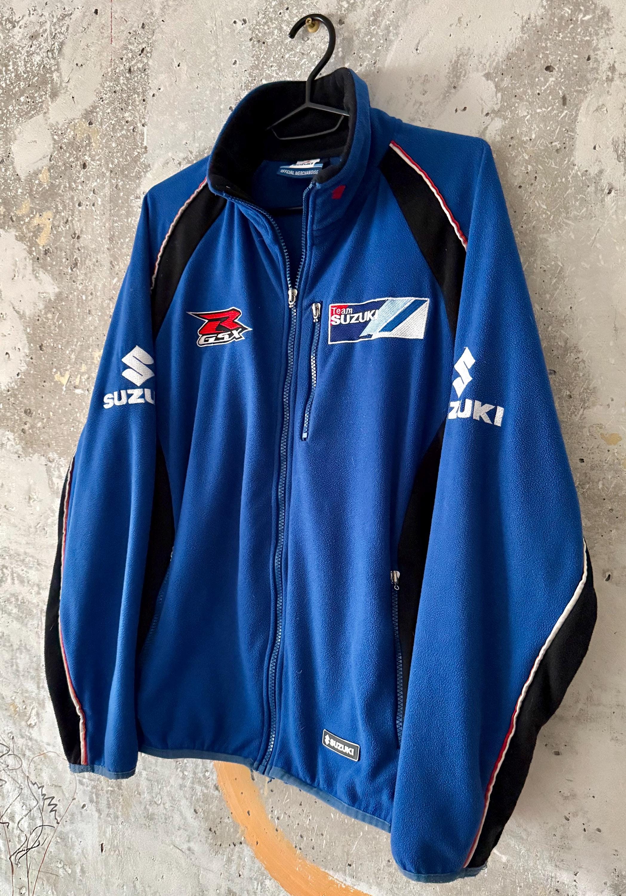 SUZUKI GSX-RR MotoGP フリースジャケット 90S Crazy Vintage Team Suzuki RR GSX Moto Biker Official