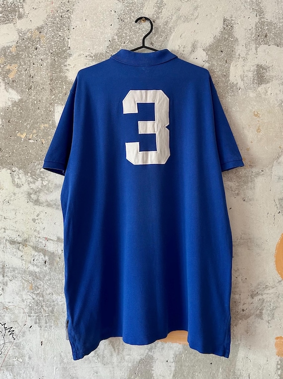 90S Vintage Polo Ralph Lauren Big Logo LXVII Pony Blue White T