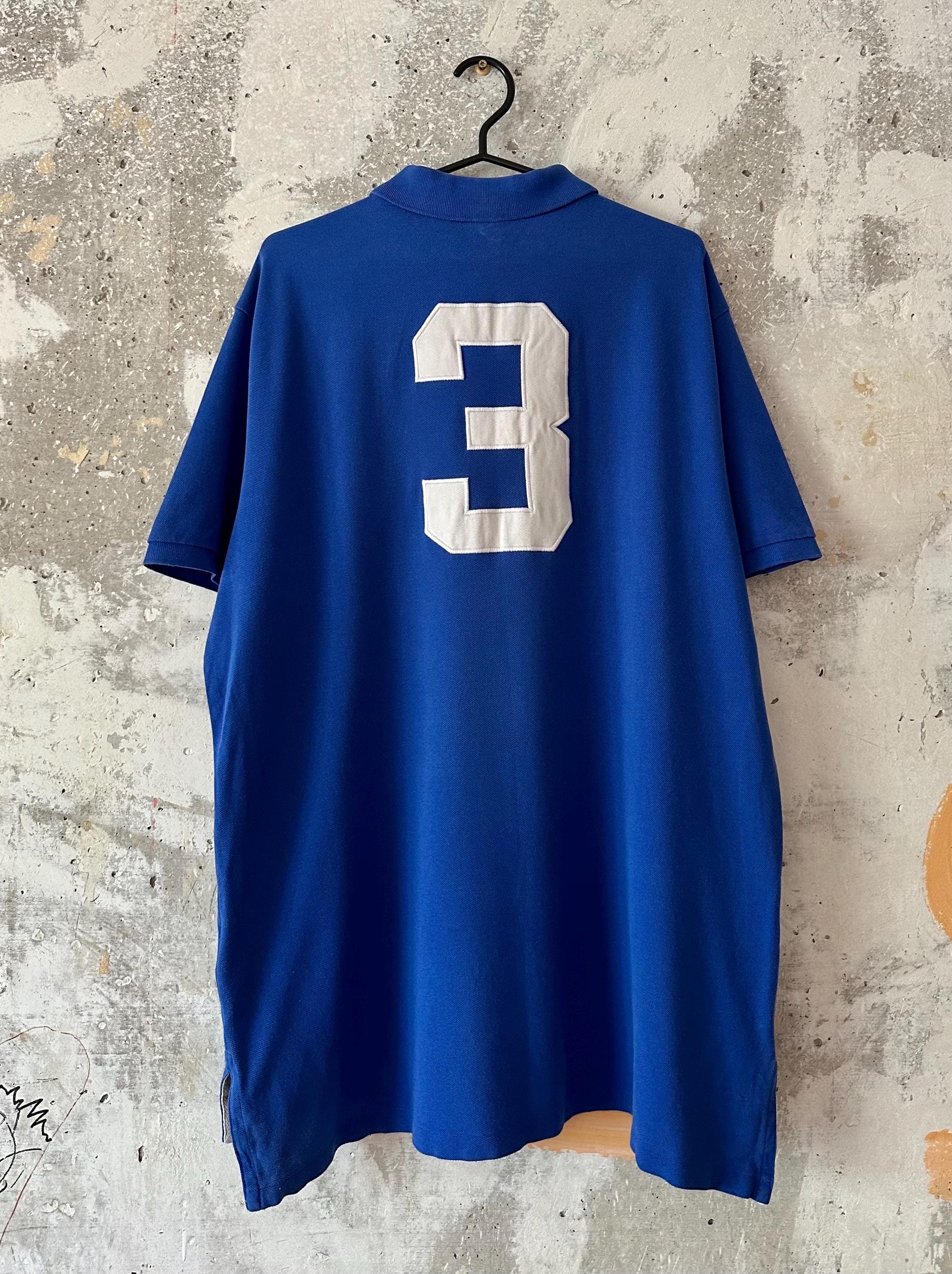 90S Vintage Polo Ralph Lauren Big Logo LXVII Pony Blue White T