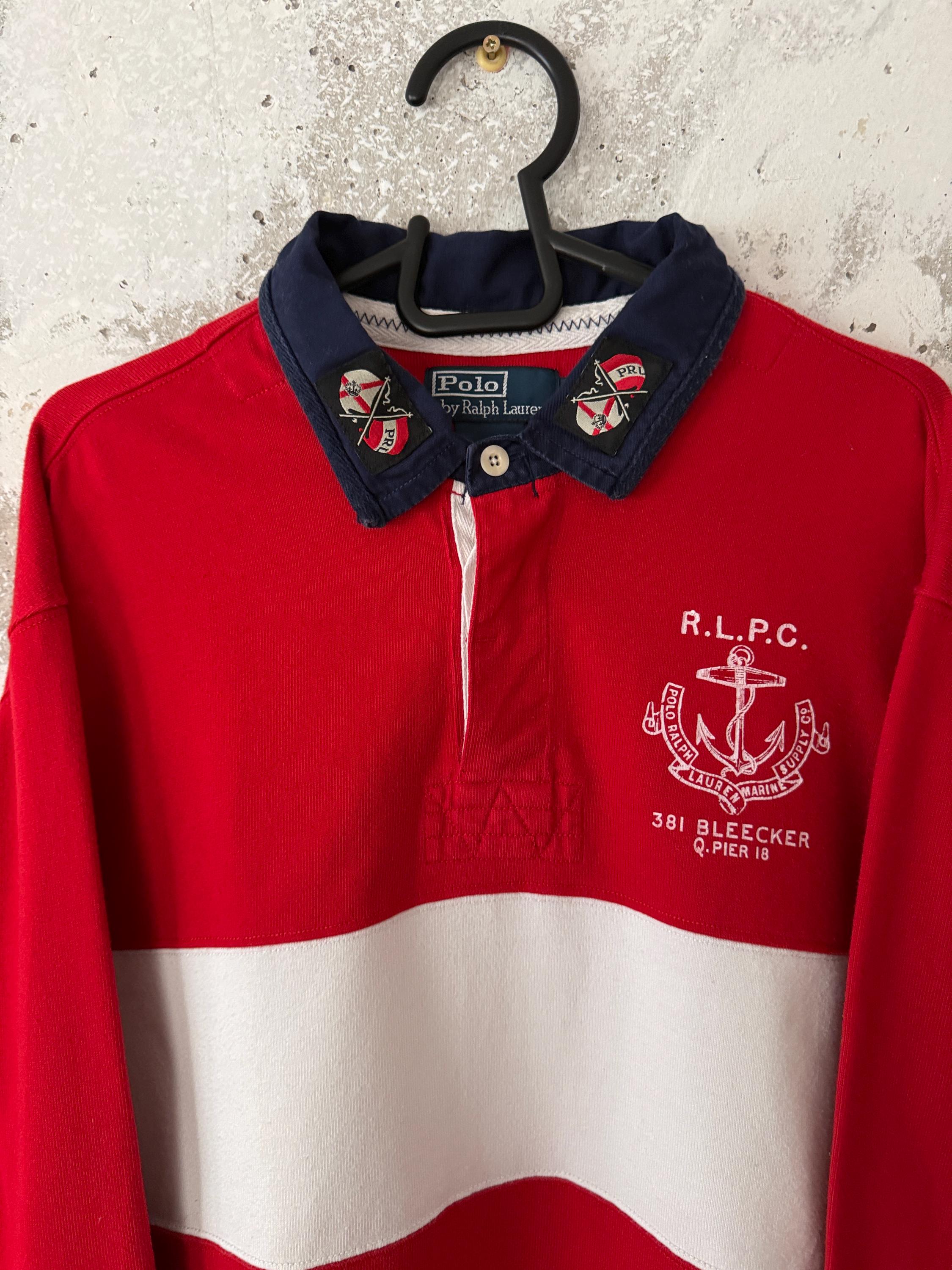 90S Vintage Polo Ralph Lauren Big Logo Anchor PRL 381 Bleecker