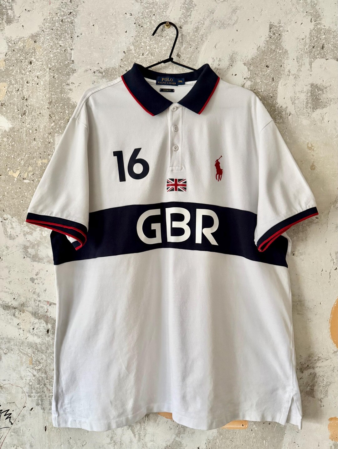 90S Vintage Polo Ralph Lauren Big Logo Pony Number 16 GBR the United ...