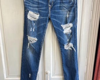 rare true religion skinny jeans blue size 33