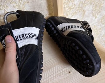 90S Vintage Dirk Bikkembergs Classic Big Logo Sneakers Suede Black