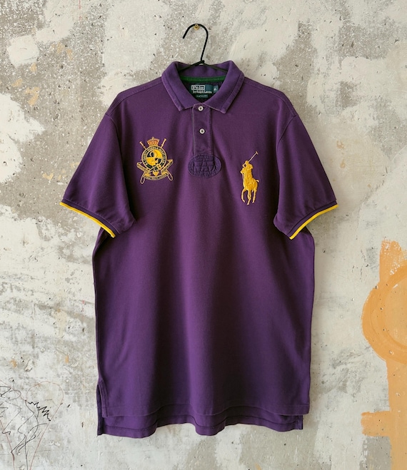 90S Vintage Polo Ralph Lauren Big Pony Logo #2 Purple Violet
