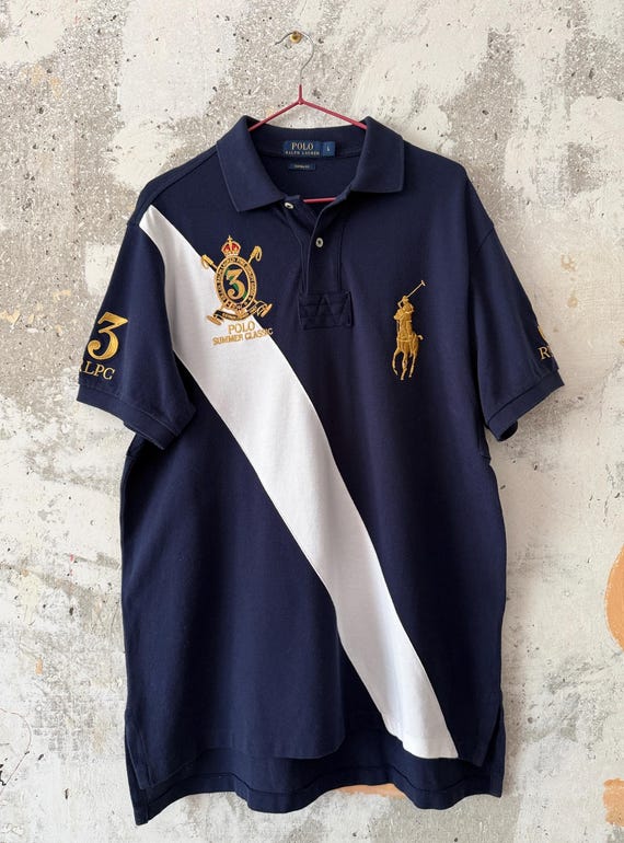 90S Vintage Polo Ralph Lauren Summer Classic Striped Big Logo Pony