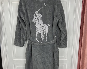 Polo Ralph Lauren bathrobe gray big logo y2k size l xl