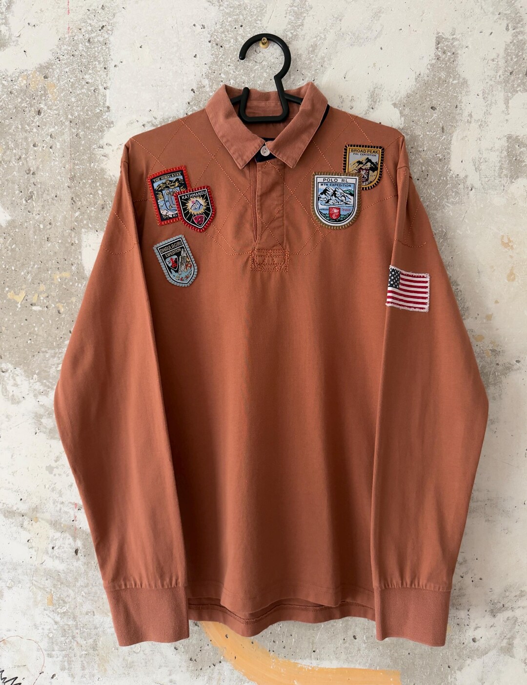 90S Crazy Vintage Polo Ralph Lauren USA Flag Mountain Expedition ...