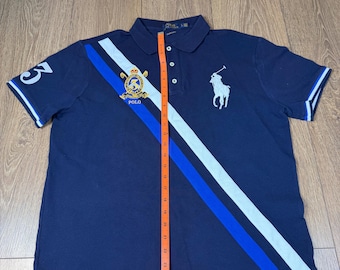 90S Vintage Polo Ralph Lauren Summer Classic Striped Big Logo Pony