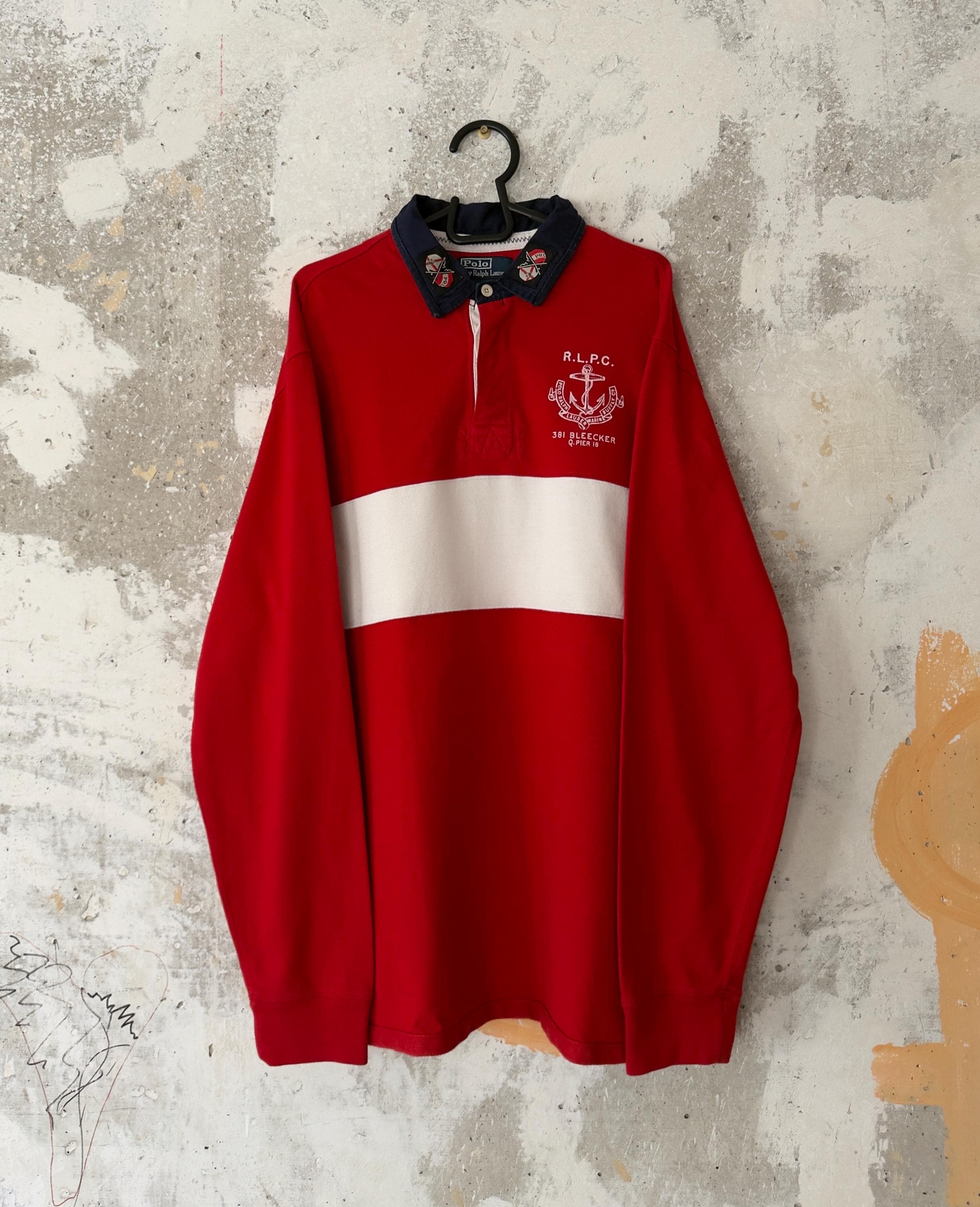 90S Vintage Polo Ralph Lauren Big Logo Anchor PRL 381 Bleecker