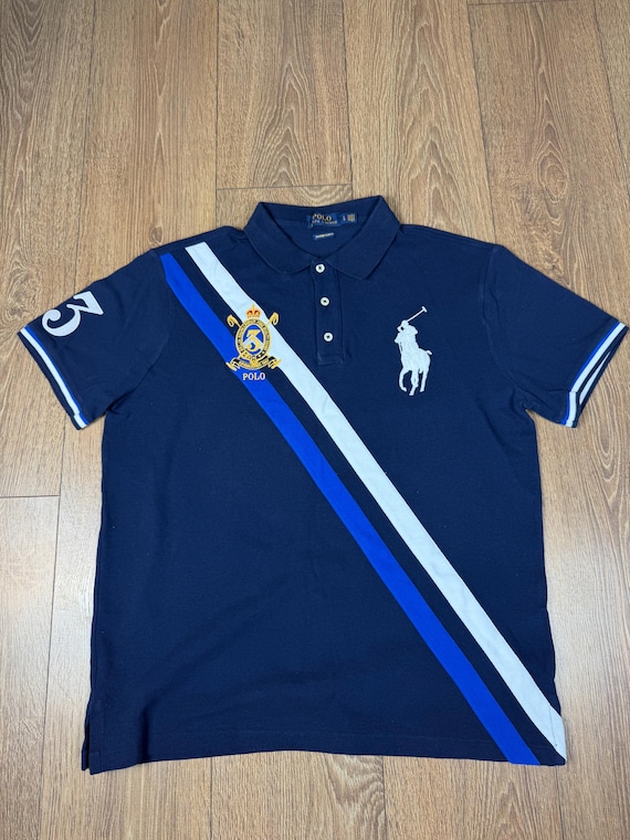 90S Vintage Polo Ralph Lauren Summer Classic Striped Big Logo Pony