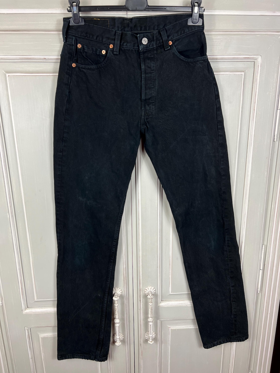 Vintage 90s Levis 501 Black Jeans Denim Classic Logo Regular Fit