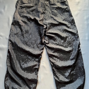 Vintage Wade Japanese Baggy Pants Black Metallic Yohji Yamamoto Style Size L