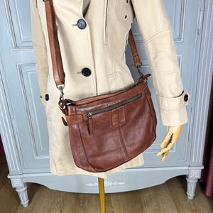 vintage leather the bridge crossbody bag brown