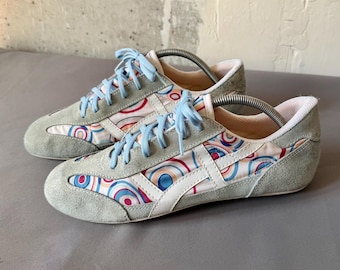 00S Vintage Asics Onitsuka Tiger Mexico Milticolour Low Top Sneakers Shoes Size 41 Made In Italy Y2K