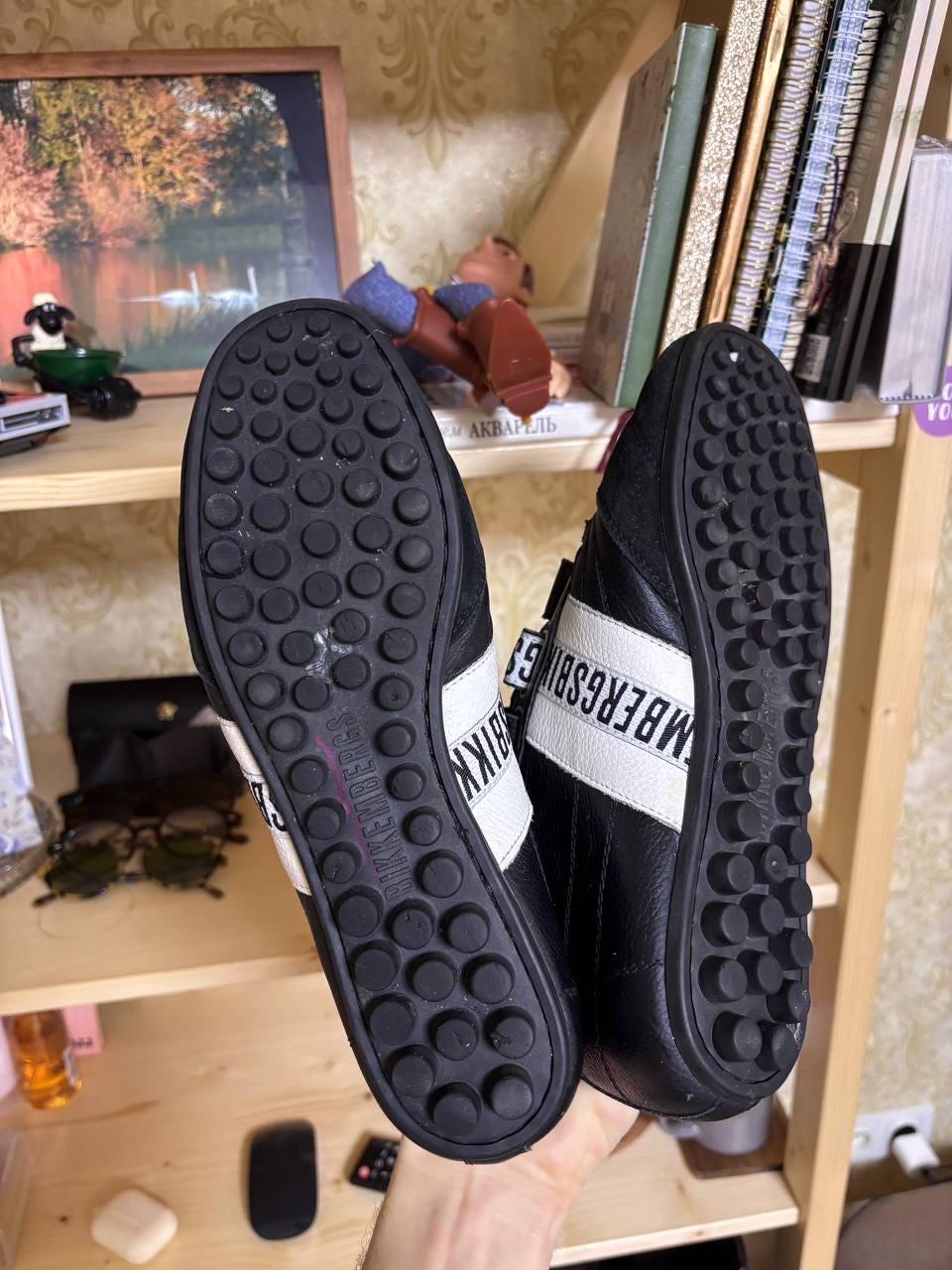 90S Vintage Dirk Bikkembergs Classic Big Logo Sneakers Suede Black