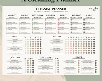 Editable Cleaning Planner: Minimalist Chore Chart (PDF Download, A4)