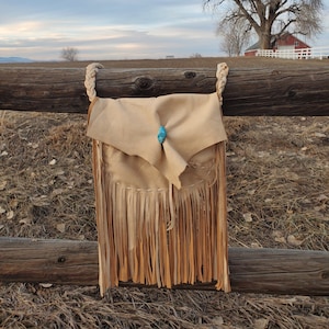 Mini Crossbody Fringe Bag (Palamino Cream)