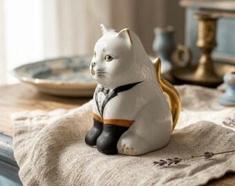 Lefton Miss Priss Kitty Cat Cookie Jar #1502 NO Lid!/ Super Cute