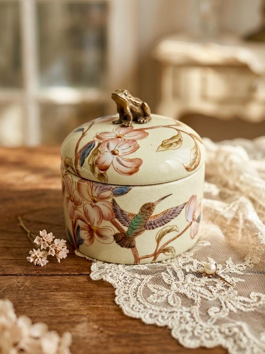 Wong Lee ヴィンテージ　陶器　小物入れ Wong Lee Porcelain Box - Etsy